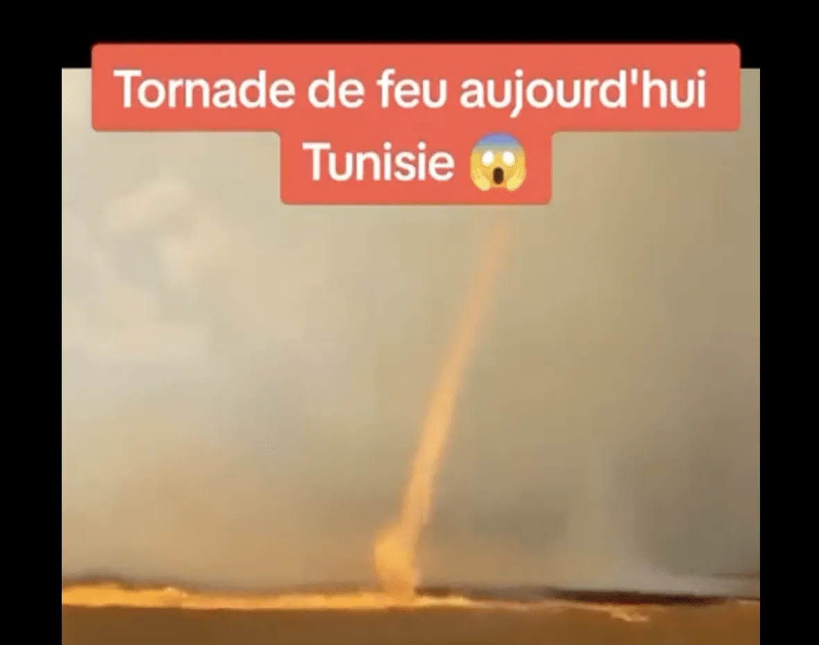 الفيديو المنتشر عن إعصار ناري في تونس 